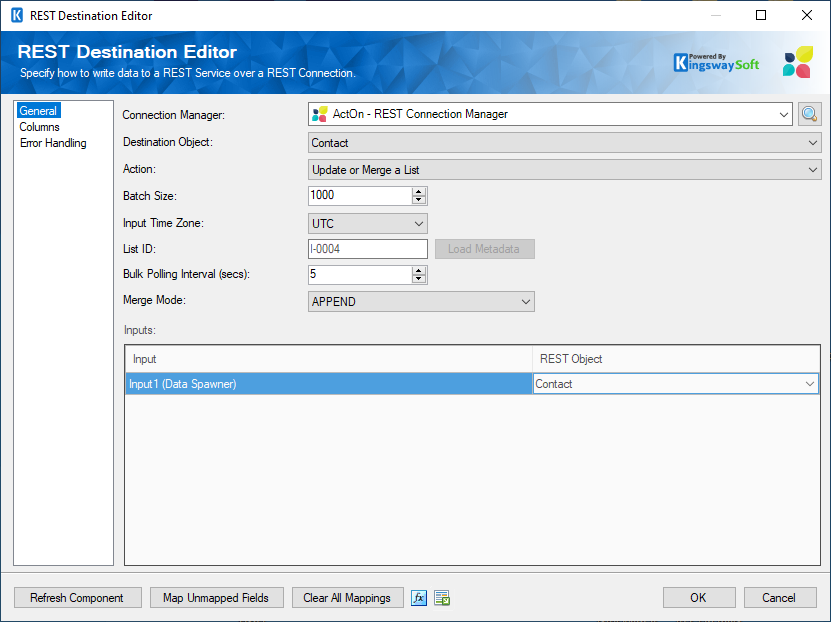 SSIS REST Act-On Destination